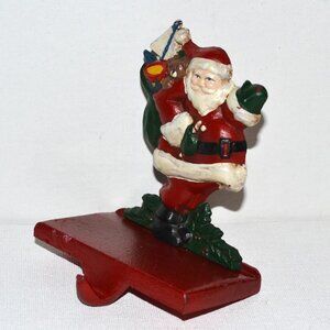 Vintage Midwest Importers Cast Iron Santa With Sack Stocking Holder
